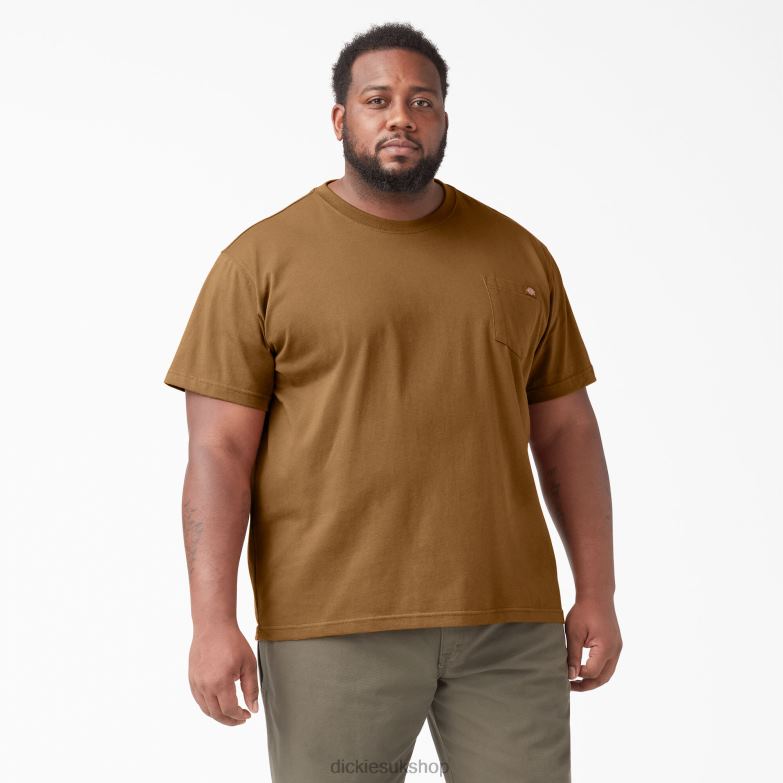 Short Sleeve Heavyweight T-Shirt Men Dickies Brown Duck (BD) 88T84505 Apparel