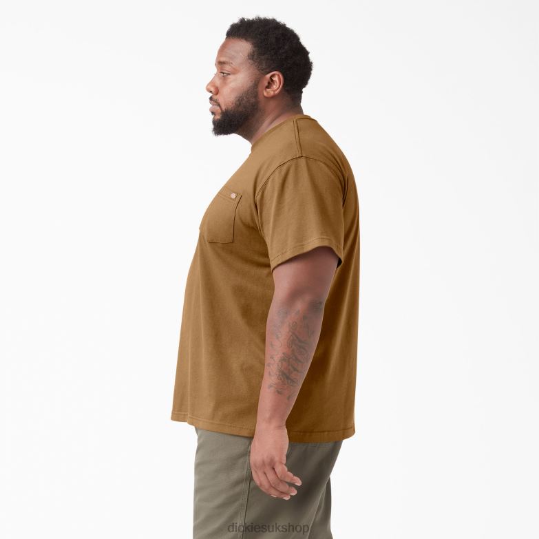 Short Sleeve Heavyweight T-Shirt Men Dickies Brown Duck (BD) 88T84505 Apparel