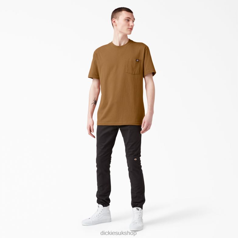 Short Sleeve Heavyweight T-Shirt Men Dickies Brown Duck (BD) 88T84505 Apparel