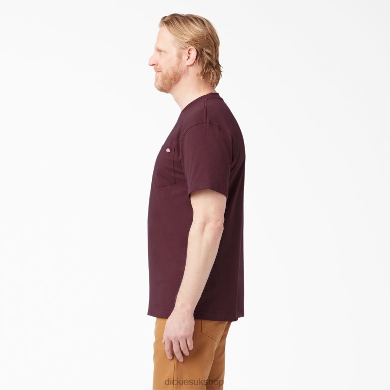 Short Sleeve Heavyweight T-Shirt Men Dickies Burgundy (BY) 88T84509 Apparel