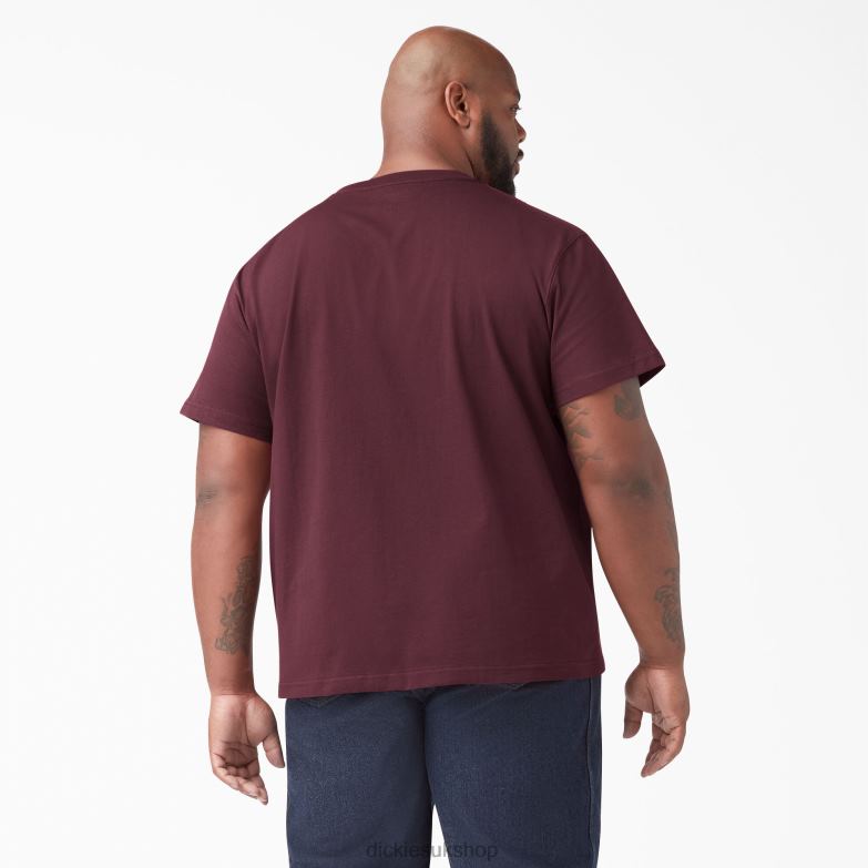 Short Sleeve Heavyweight T-Shirt Men Dickies Burgundy (BY) 88T84509 Apparel
