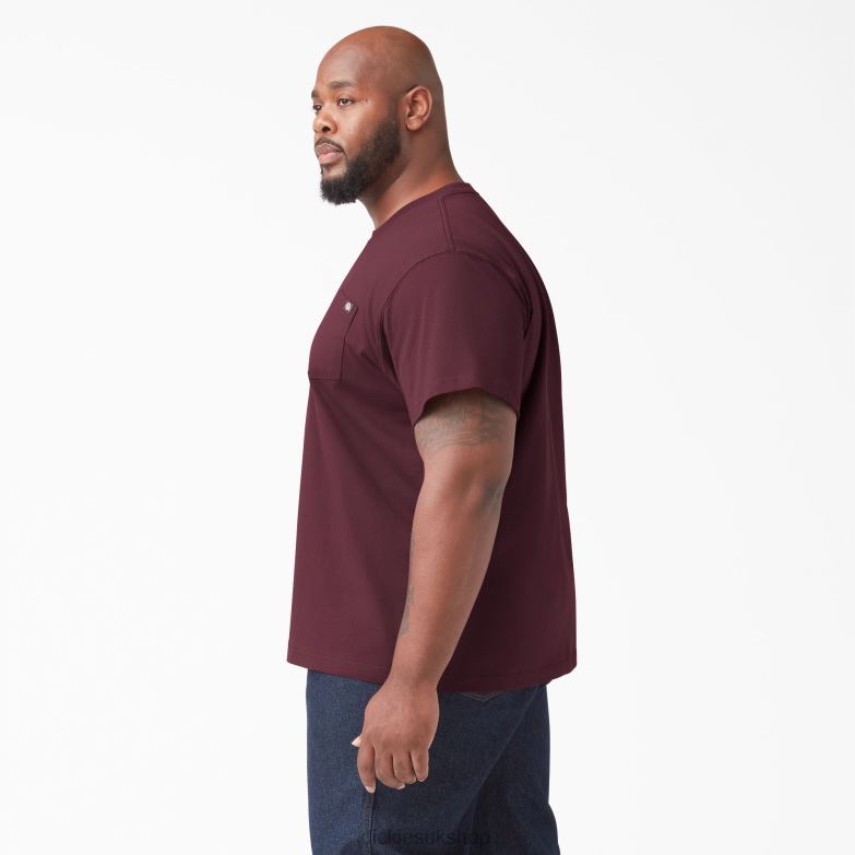 Short Sleeve Heavyweight T-Shirt Men Dickies Burgundy (BY) 88T84509 Apparel