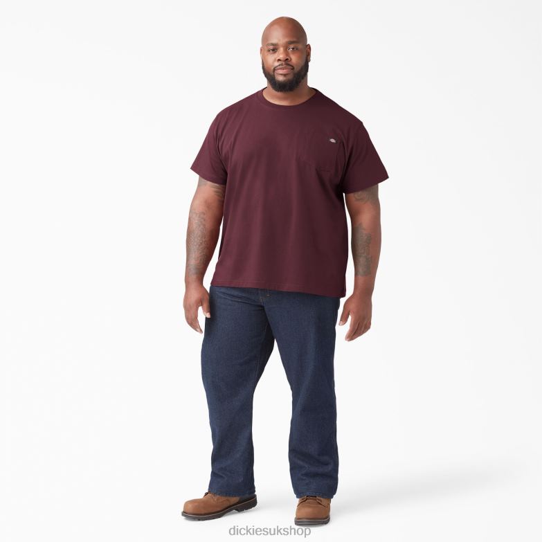 Short Sleeve Heavyweight T-Shirt Men Dickies Burgundy (BY) 88T84509 Apparel