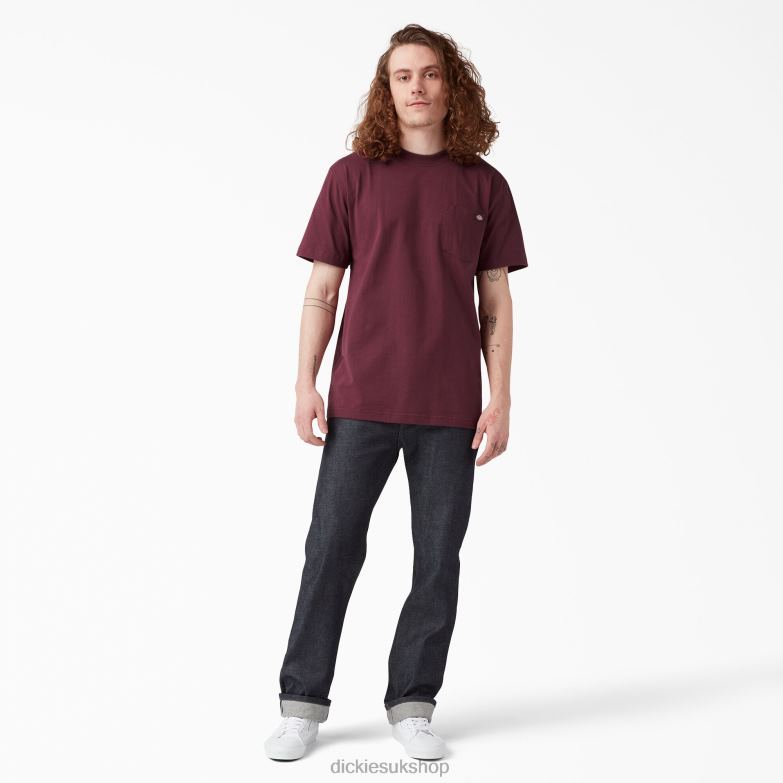 Short Sleeve Heavyweight T-Shirt Men Dickies Burgundy (BY) 88T84509 Apparel
