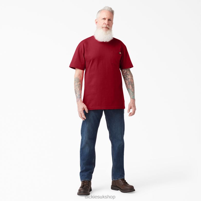 Short Sleeve Heavyweight T-Shirt Men Dickies English Red (ER) 88T84515 Apparel
