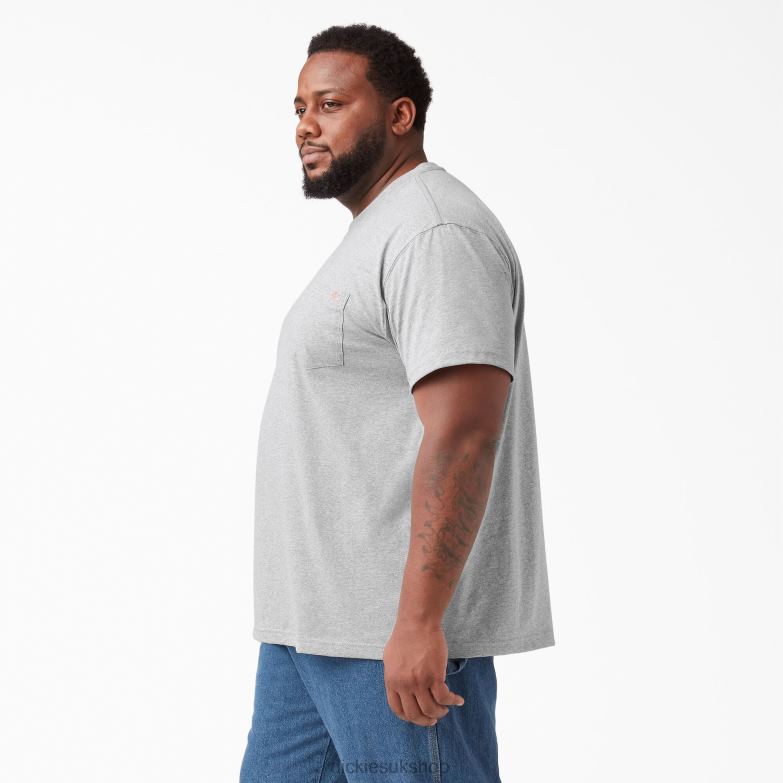 Short Sleeve Heavyweight T-Shirt Men Dickies Heather Gray (HG) 88T84517 Apparel