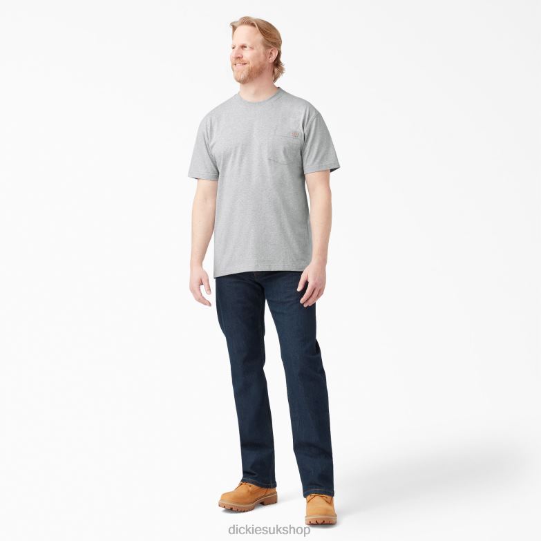 Short Sleeve Heavyweight T-Shirt Men Dickies Heather Gray (HG) 88T84517 Apparel