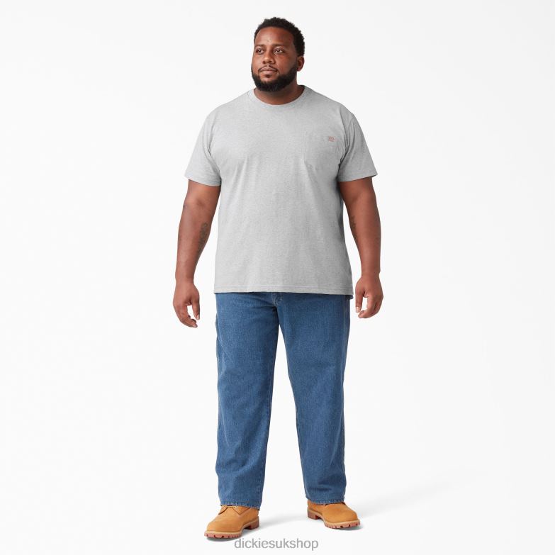 Short Sleeve Heavyweight T-Shirt Men Dickies Heather Gray (HG) 88T84517 Apparel