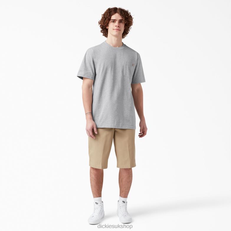 Short Sleeve Heavyweight T-Shirt Men Dickies Heather Gray (HG) 88T84517 Apparel