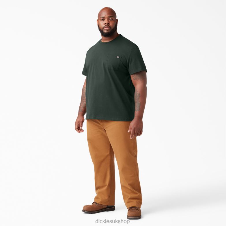 Short Sleeve Heavyweight T-Shirt Men Dickies Hunter Green (GH) 88T84516 Apparel