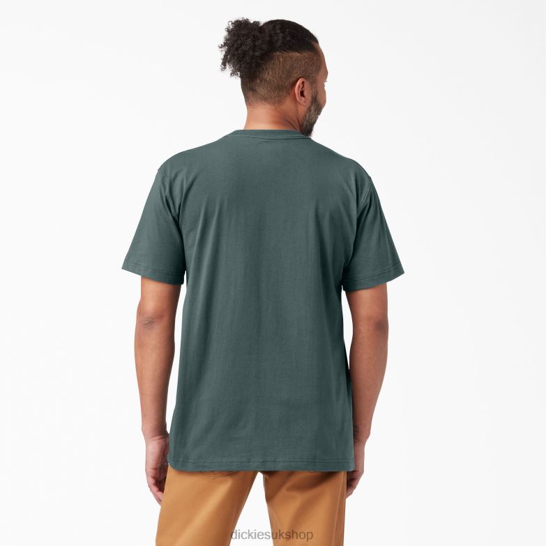 Short Sleeve Heavyweight T-Shirt Men Dickies Lincoln Green (LN) 88T84518 Apparel