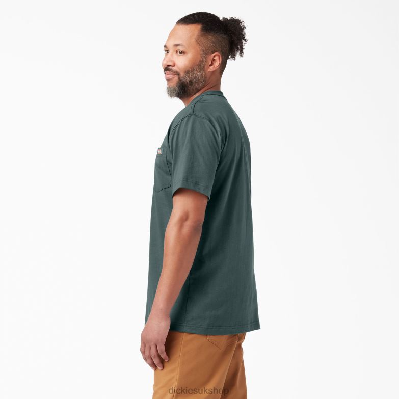 Short Sleeve Heavyweight T-Shirt Men Dickies Lincoln Green (LN) 88T84518 Apparel