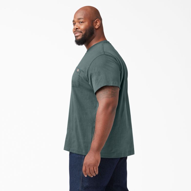 Short Sleeve Heavyweight T-Shirt Men Dickies Lincoln Green (LN) 88T84518 Apparel