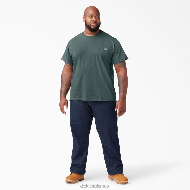 Short Sleeve Heavyweight T-Shirt Men Dickies Lincoln Green (LN) 88T84518 Apparel