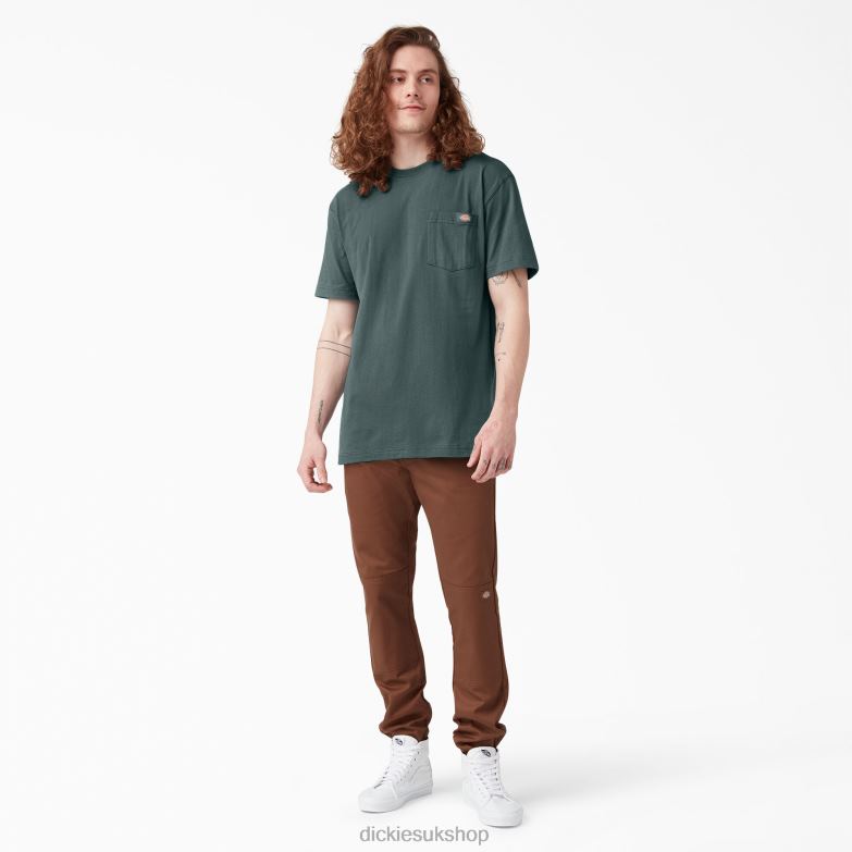 Short Sleeve Heavyweight T-Shirt Men Dickies Lincoln Green (LN) 88T84518 Apparel