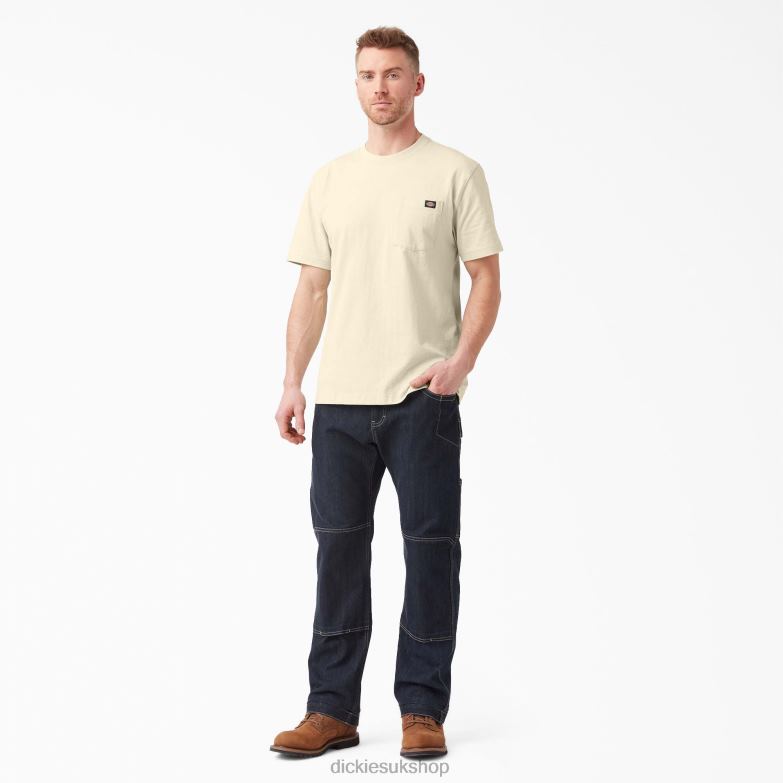 Short Sleeve Heavyweight T-Shirt Men Dickies Natural Beige (NT) 88T84521 Apparel