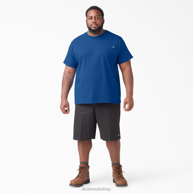 Short Sleeve Heavyweight T-Shirt Men Dickies Royal Blue (RB) 88T84522 Apparel
