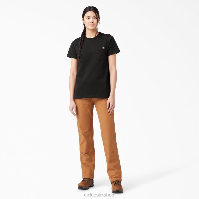 Short Sleeve Heavyweight T-Shirt Women Dickies Black (BK) 88T841954 Apparel