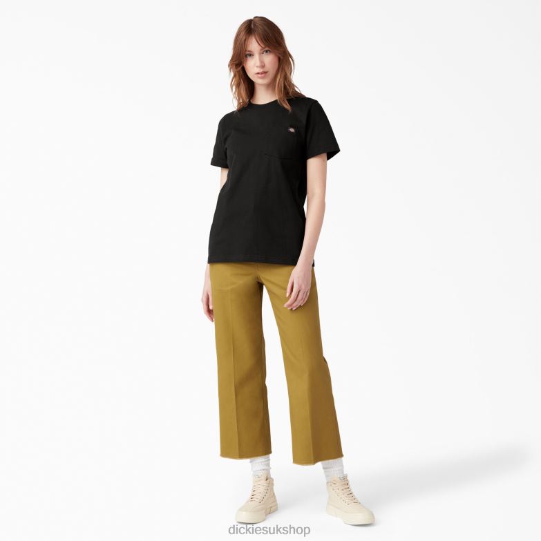 Short Sleeve Heavyweight T-Shirt Women Dickies Black (BK) 88T841954 Apparel