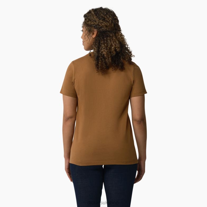 Short Sleeve Heavyweight T-Shirt Women Dickies Brown Duck (BD) 88T841953 Apparel