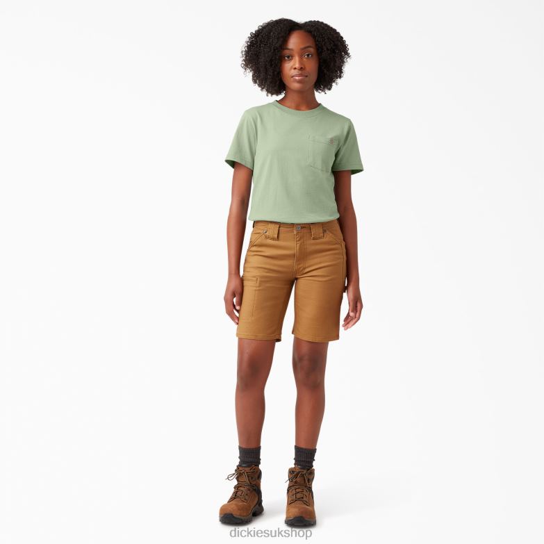 Short Sleeve Heavyweight T-Shirt Women Dickies Celadon Green (C2G) 88T841956 Apparel