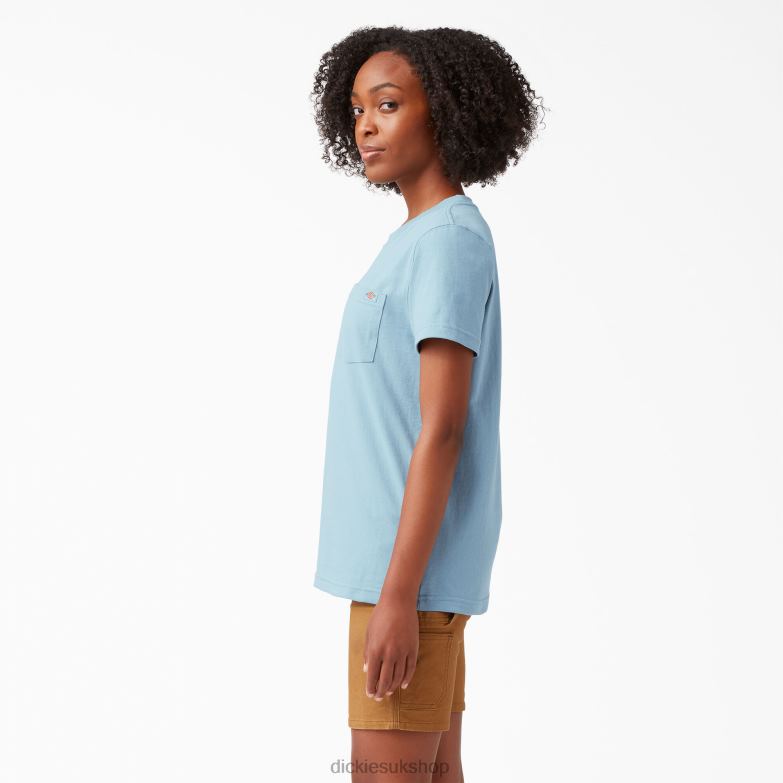 Short Sleeve Heavyweight T-Shirt Women Dickies Dockside Blue (DU1) 88T841957 Apparel
