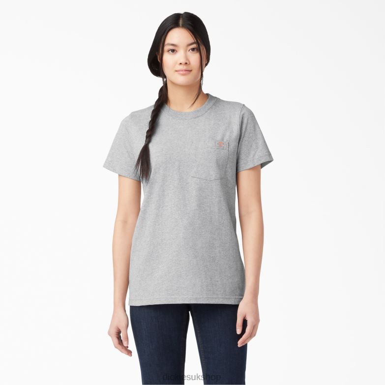 Short Sleeve Heavyweight T-Shirt Women Dickies Heather Gray (HG) 88T841958 Apparel
