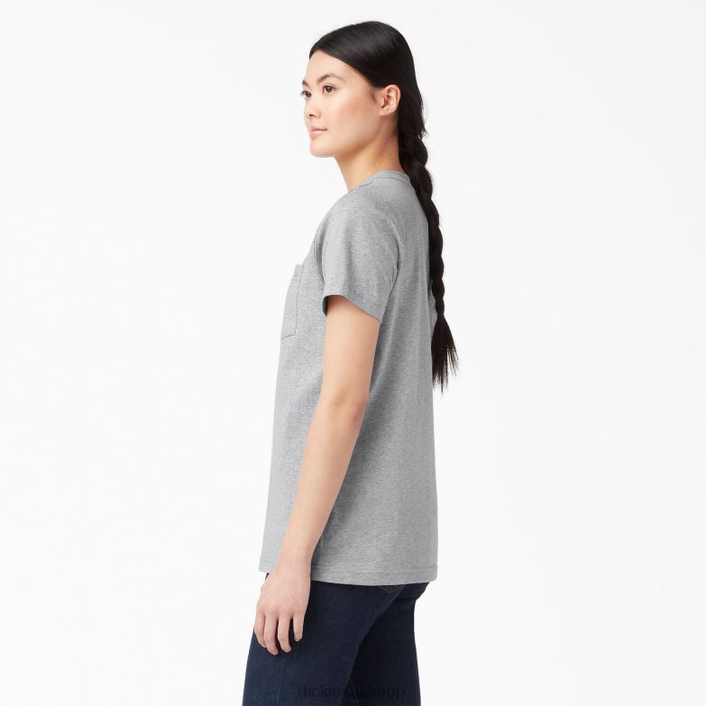 Short Sleeve Heavyweight T-Shirt Women Dickies Heather Gray (HG) 88T841958 Apparel