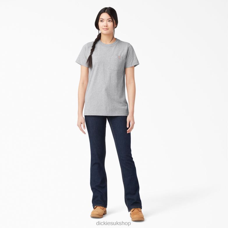 Short Sleeve Heavyweight T-Shirt Women Dickies Heather Gray (HG) 88T841958 Apparel