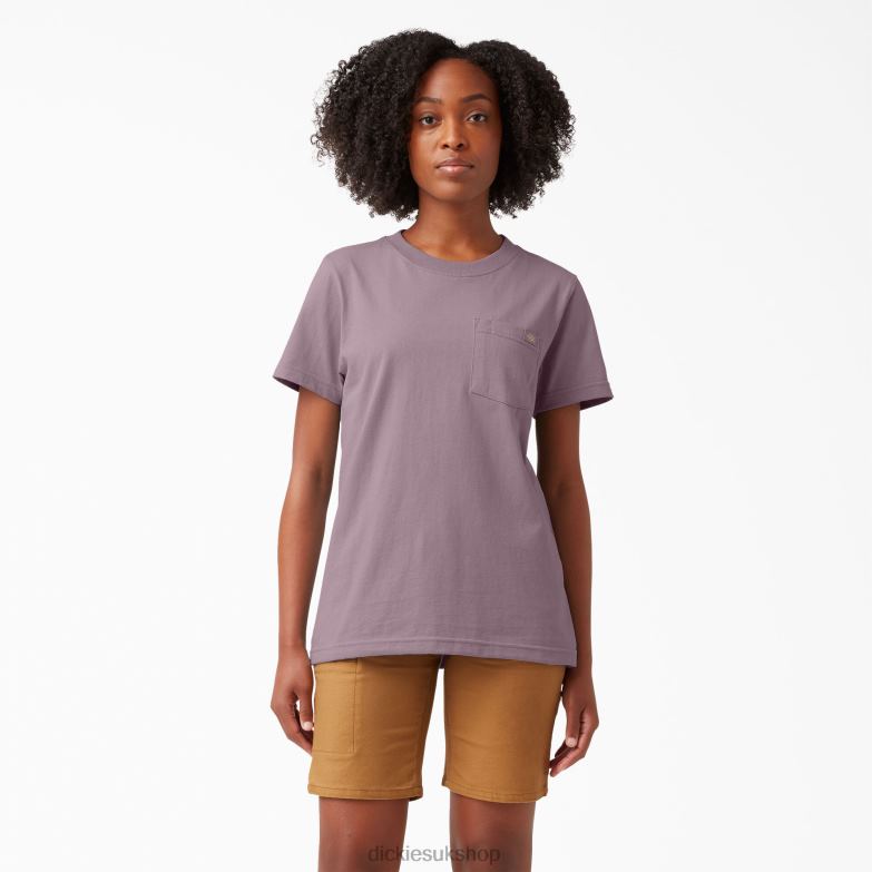 Short Sleeve Heavyweight T-Shirt Women Dickies Lilac (LC) 88T841959 Apparel