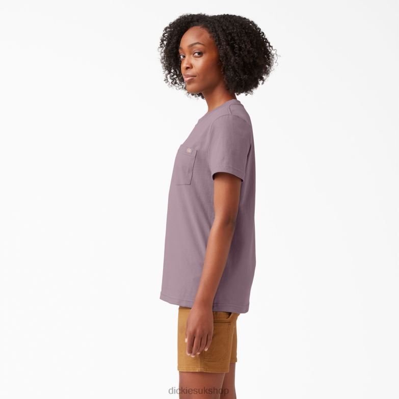 Short Sleeve Heavyweight T-Shirt Women Dickies Lilac (LC) 88T841959 Apparel