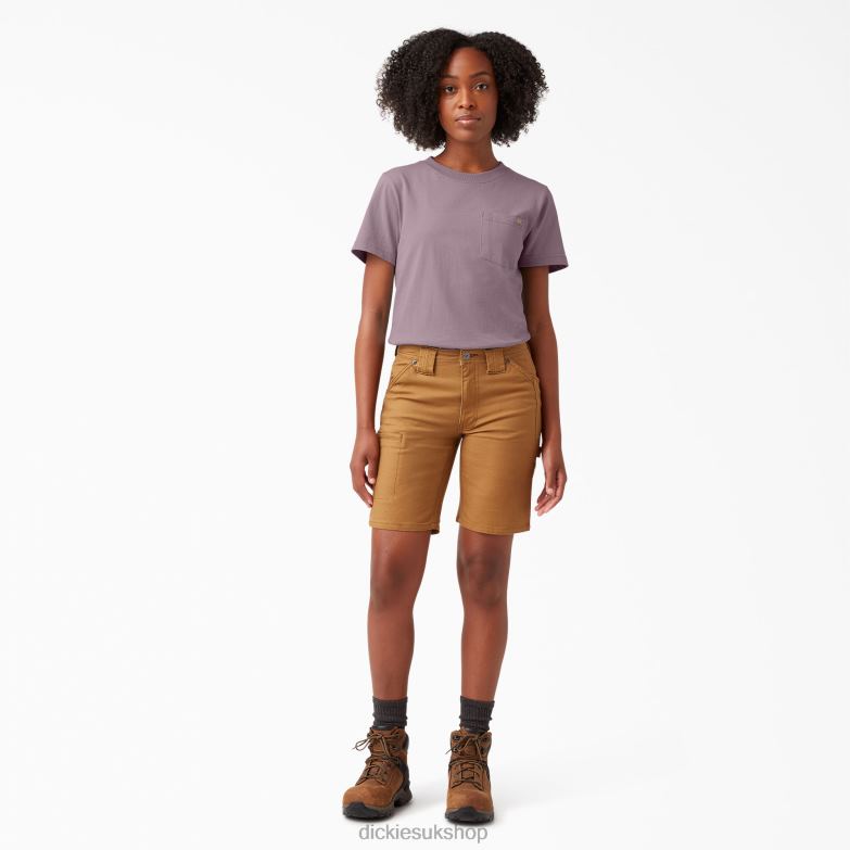 Short Sleeve Heavyweight T-Shirt Women Dickies Lilac (LC) 88T841959 Apparel