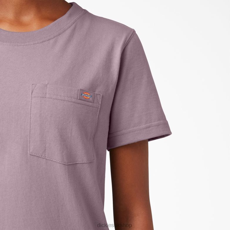 Short Sleeve Heavyweight T-Shirt Women Dickies Lilac (LC) 88T841959 Apparel