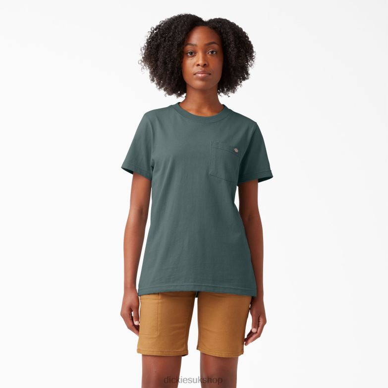 Short Sleeve Heavyweight T-Shirt Women Dickies Lincoln Green (LN) 88T841960 Apparel