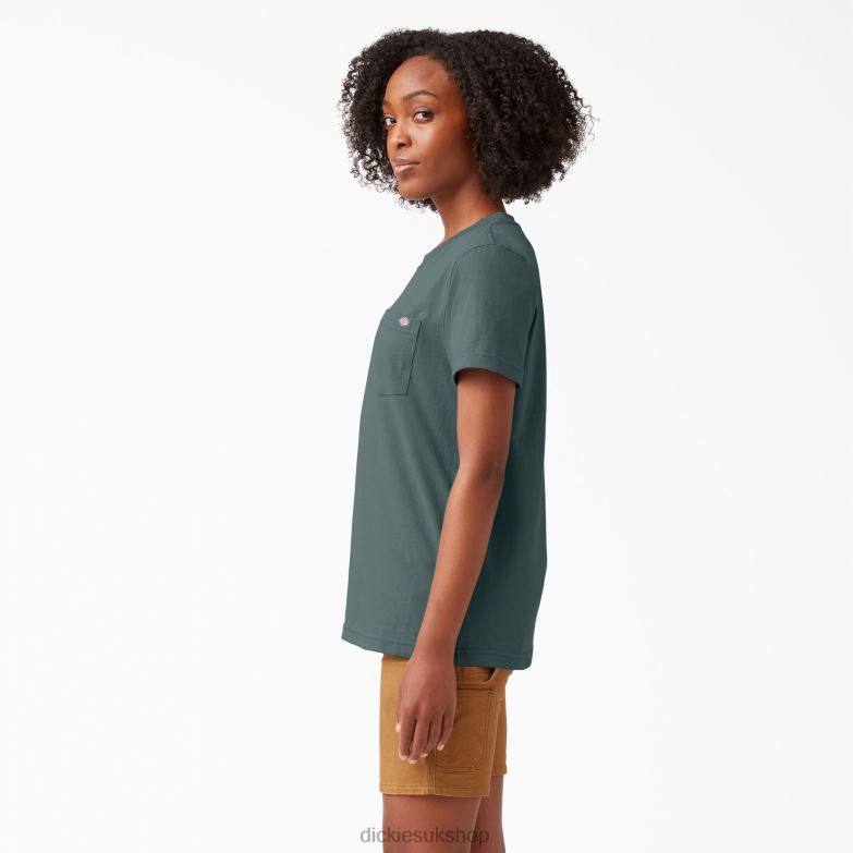 Short Sleeve Heavyweight T-Shirt Women Dickies Lincoln Green (LN) 88T841960 Apparel