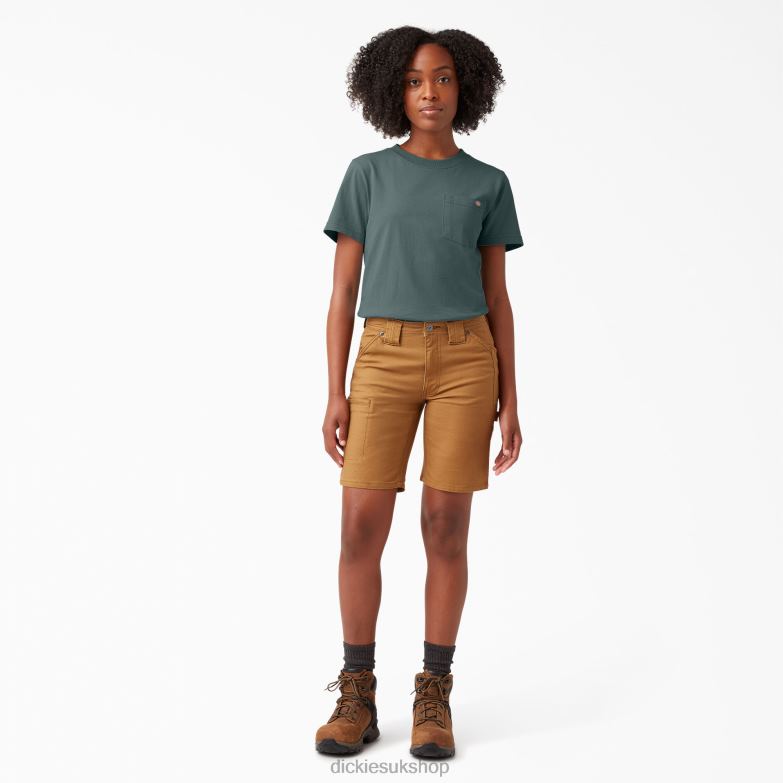Short Sleeve Heavyweight T-Shirt Women Dickies Lincoln Green (LN) 88T841960 Apparel