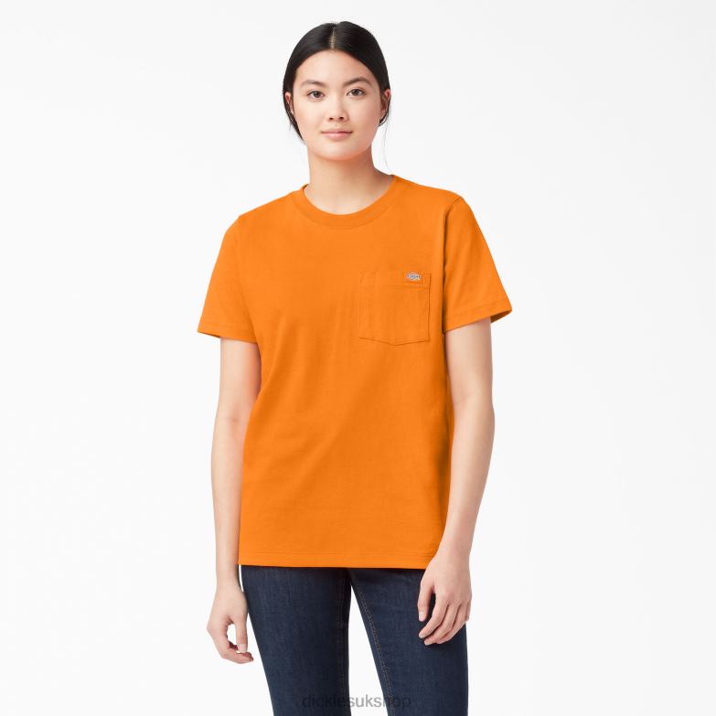 Short Sleeve Heavyweight T-Shirt Women Dickies Orange (OR) 88T841962 Apparel