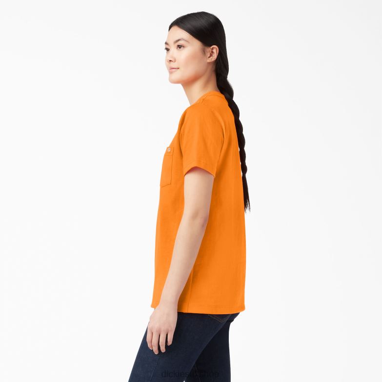 Short Sleeve Heavyweight T-Shirt Women Dickies Orange (OR) 88T841962 Apparel