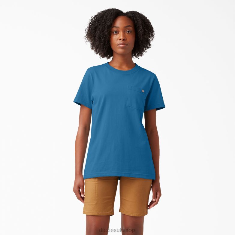 Short Sleeve Heavyweight T-Shirt Women Dickies Vallarta Blue (V2B) 88T841963 Apparel