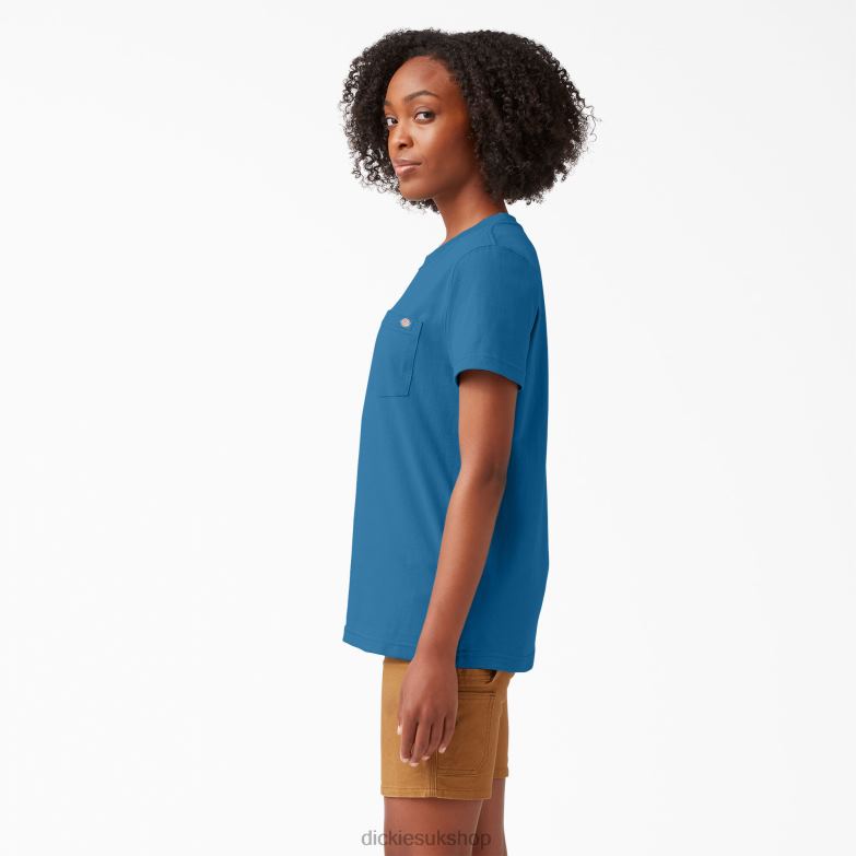 Short Sleeve Heavyweight T-Shirt Women Dickies Vallarta Blue (V2B) 88T841963 Apparel