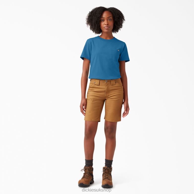 Short Sleeve Heavyweight T-Shirt Women Dickies Vallarta Blue (V2B) 88T841963 Apparel