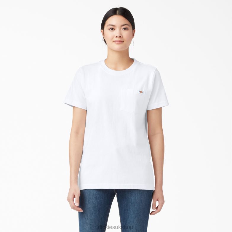 Short Sleeve Heavyweight T-Shirt Women Dickies White (WH) 88T841964 Apparel