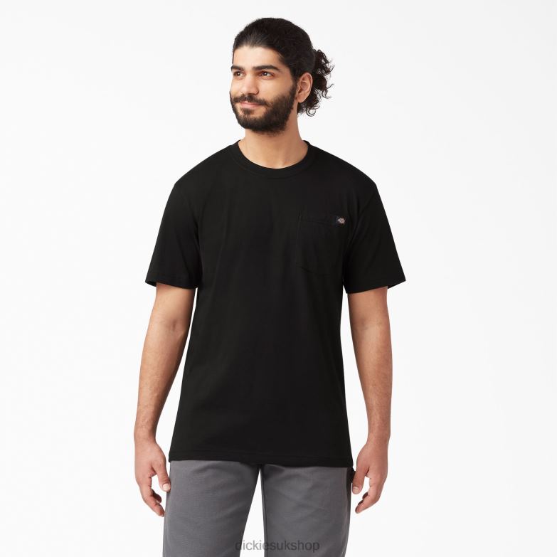 Short Sleeve Lightweight Pocket T-Shirt Men Dickies Black (BK) 88T84573 Apparel