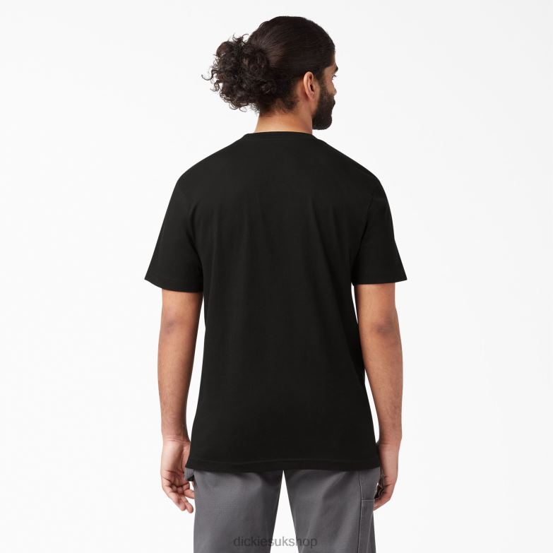 Short Sleeve Lightweight Pocket T-Shirt Men Dickies Black (BK) 88T84573 Apparel