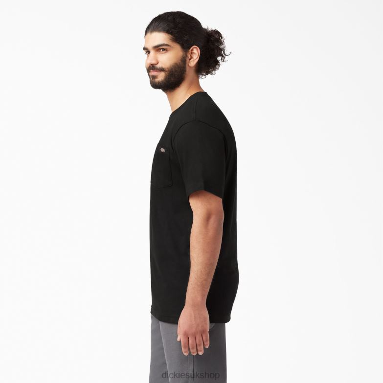 Short Sleeve Lightweight Pocket T-Shirt Men Dickies Black (BK) 88T84573 Apparel