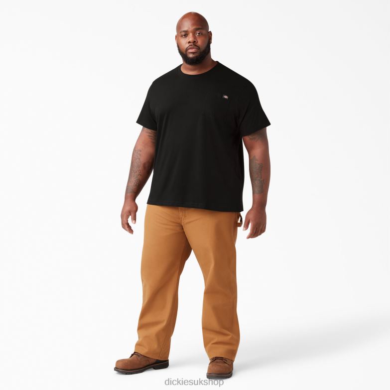 Short Sleeve Lightweight Pocket T-Shirt Men Dickies Black (BK) 88T84573 Apparel