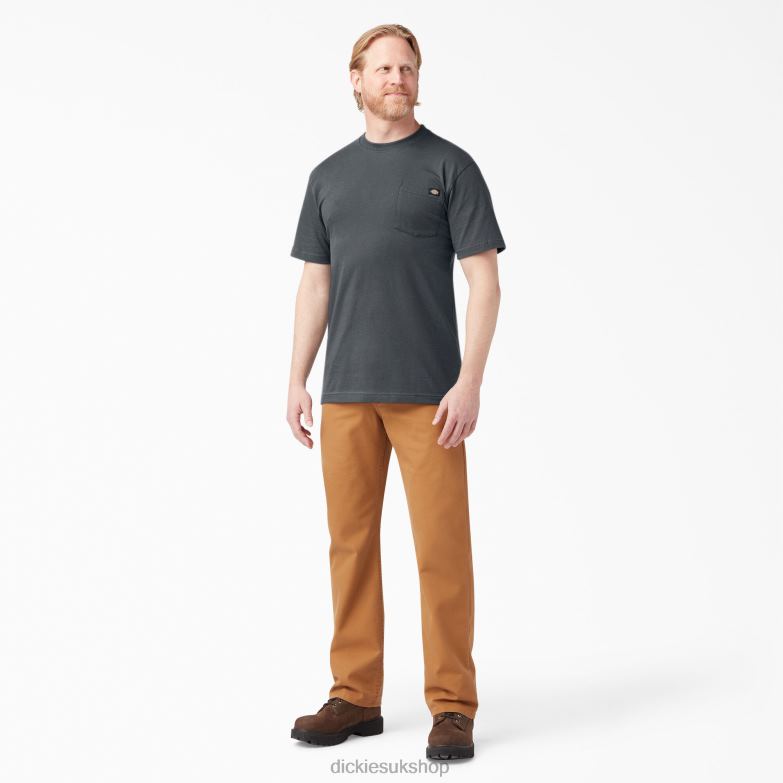 Short Sleeve Lightweight Pocket T-Shirt Men Dickies Charcoal Gray (CH) 88T84574 Apparel