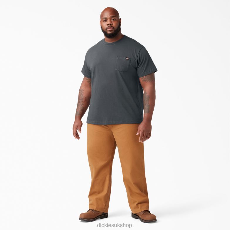 Short Sleeve Lightweight Pocket T-Shirt Men Dickies Charcoal Gray (CH) 88T84574 Apparel