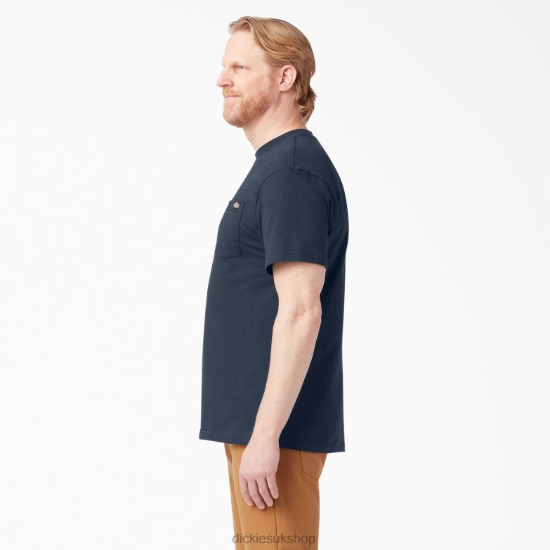 Short Sleeve Lightweight Pocket T-Shirt Men Dickies Dark Navy (DN) 88T84575 Apparel