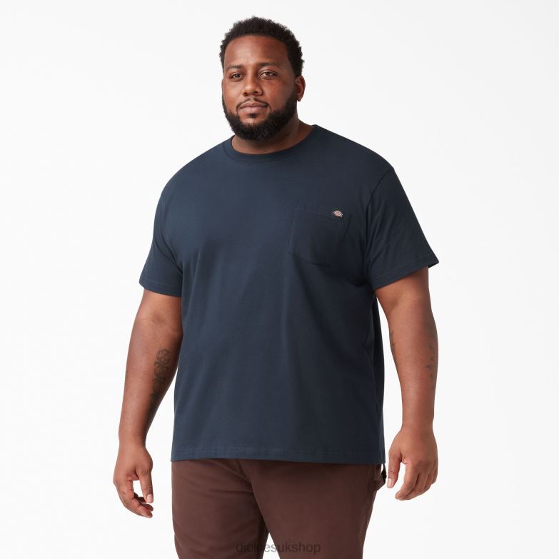 Short Sleeve Lightweight Pocket T-Shirt Men Dickies Dark Navy (DN) 88T84575 Apparel